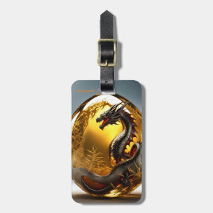 Fantasy Cute Vivid Dragon Glass Egg Luggage Tag