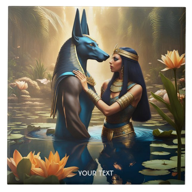 Fantasy Cute Vivid Egypt God Woman Tile (Front)
