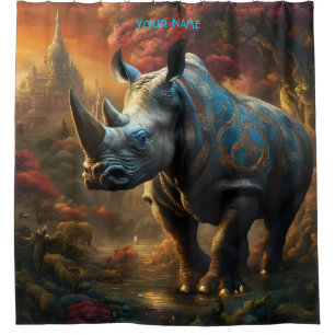 Fantasy Cute Vivid Flowers Majestic Rhino