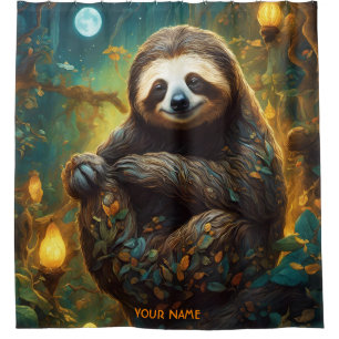 Fantasy Cute Vivid Flowers Majestic Sloth