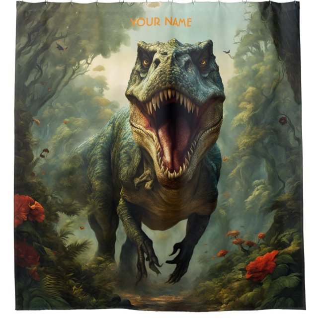 Fantasy Cute Vivid Flowers Majestic T-Rex (Front)