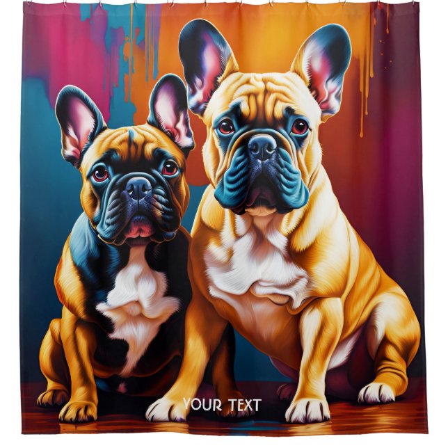 Fantasy Cute Vivid French Bulldog Family (Front)