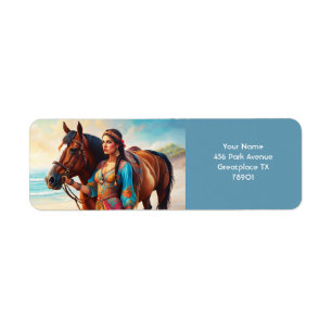 Fantasy Cute Vivid Girl Horse Sea