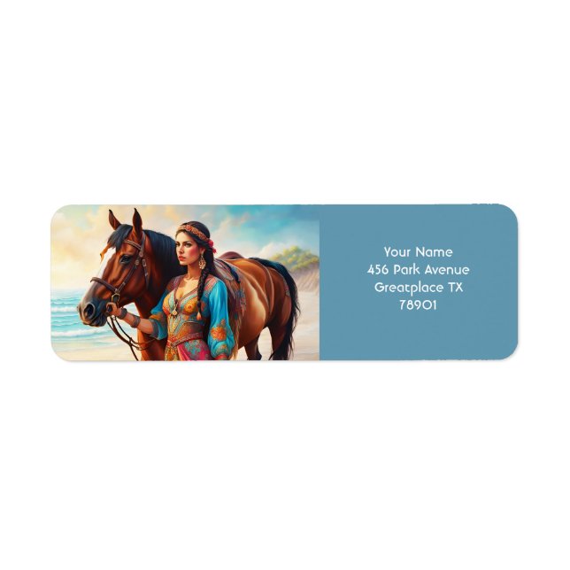 Fantasy Cute Vivid Girl Horse Sea (Front)