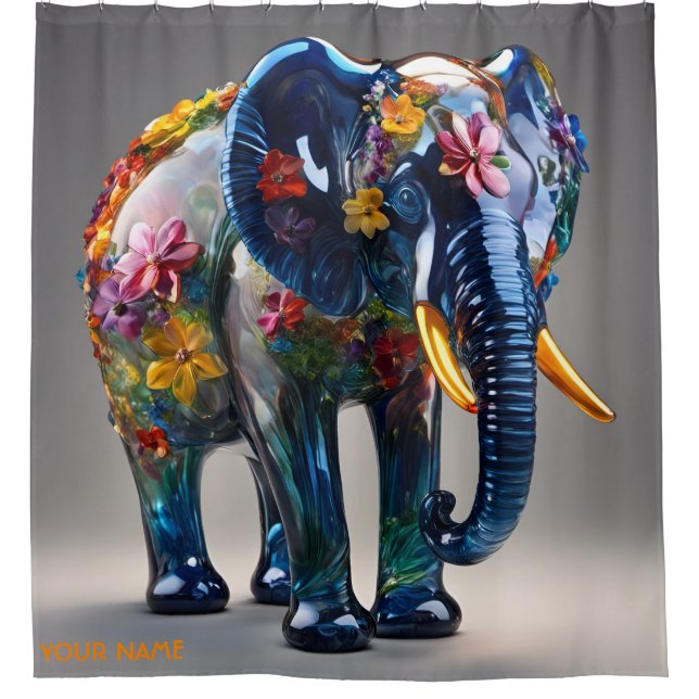 Fantasy Cute Vivid Glass Blown Elephant (Front)