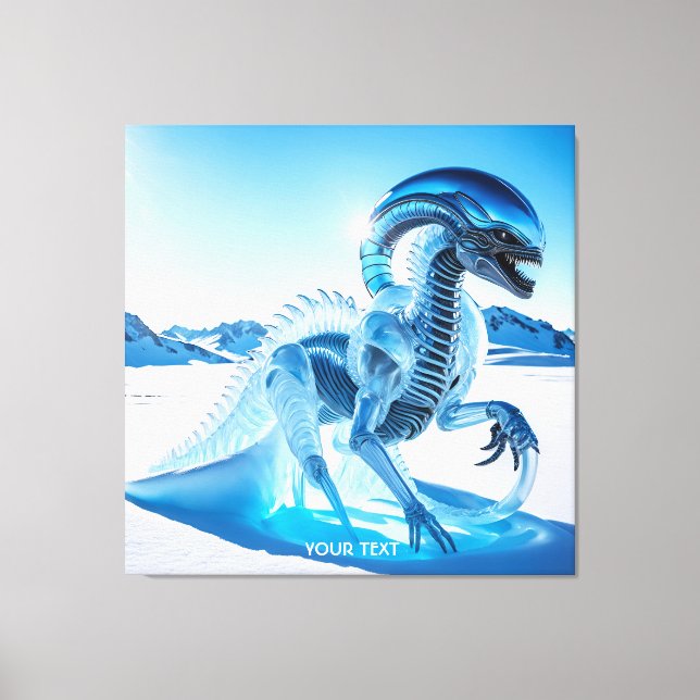 Fantasy Cute Vivid Ice Creature Sculpture Canvas Print (Front)