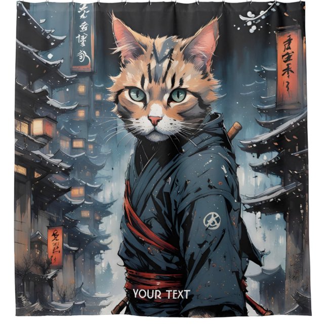 Fantasy Cute Vivid Japanese Cat Warrior (Front)