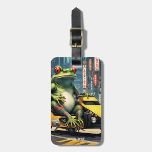 Fantasy Cute Vivid Japanese Frog Tattoo Luggage Tag