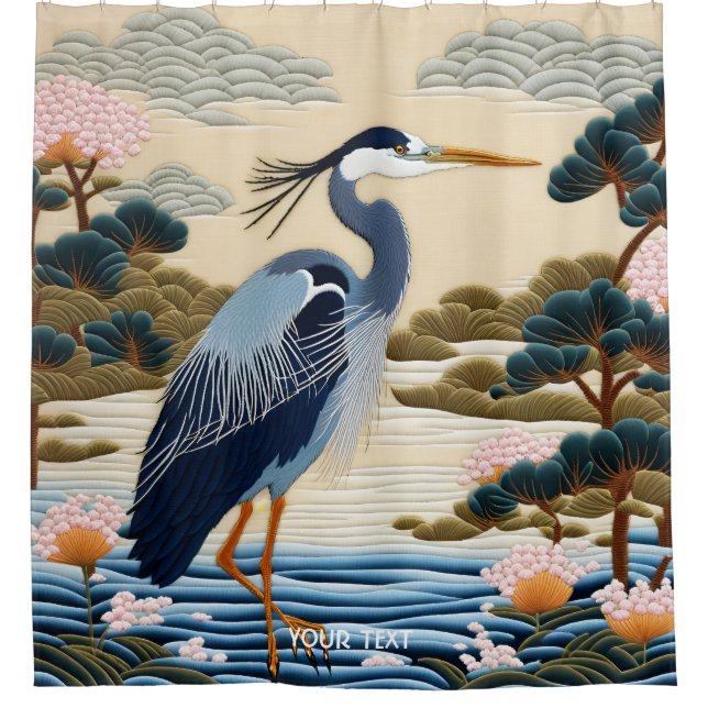 Fantasy Cute Vivid Japanese Heron Blue (Front)