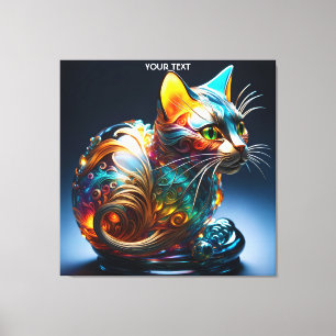 Fantasy Cute Vivid Jewellery Beautiful Cat Canvas Print