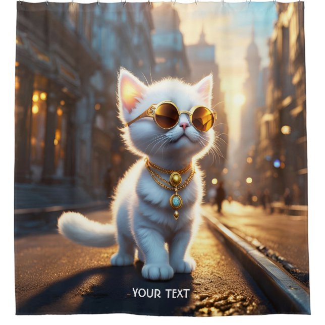 Fantasy Cute Vivid Kitten White Sunglasses (Front)