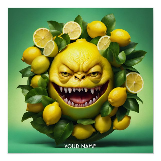 Fantasy Cute Vivid Lemon Funny Creature Poster (Front)