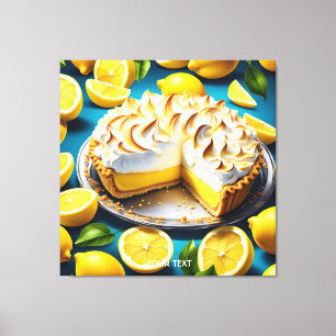 Fantasy Cute Vivid Lemon Meringue Pie Canvas Print