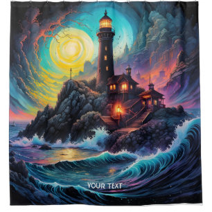 Fantasy Cute Vivid Lighthouse Sea Night