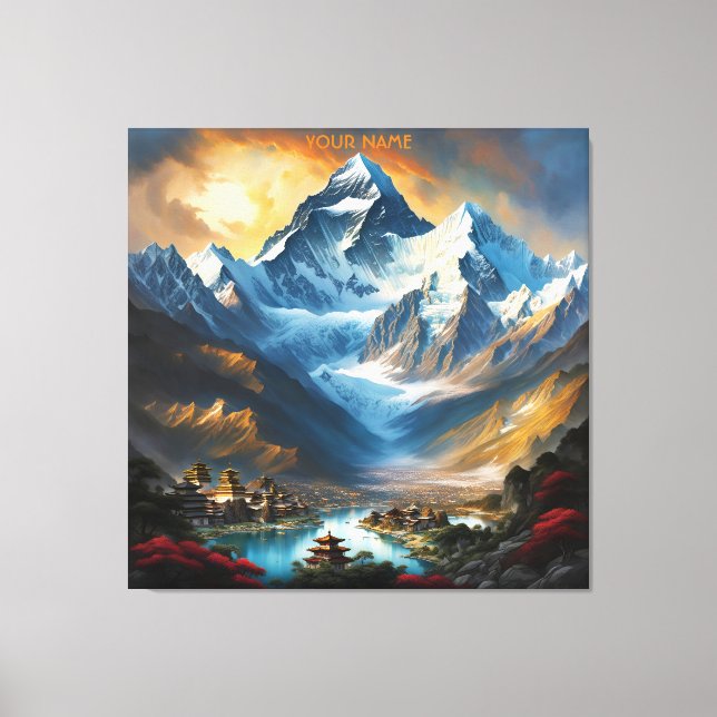 Fantasy Cute Vivid Majestic Everest Lhotse Canvas Print (Front)