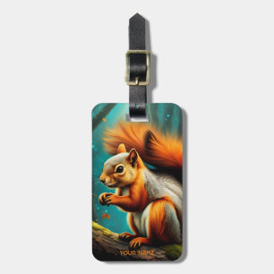 Fantasy Cute Vivid Majestic Red Squirrel Luggage Tag