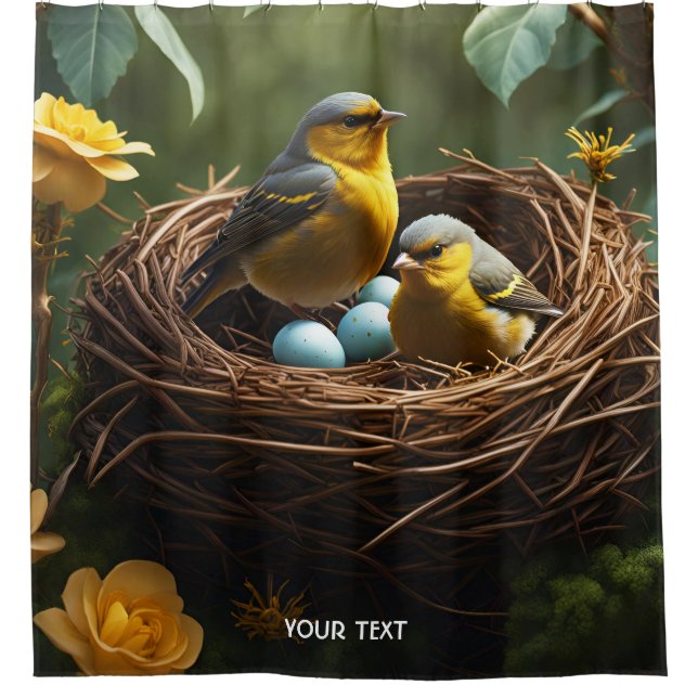 Fantasy Cute Vivid Nesting Finches Forest (Front)