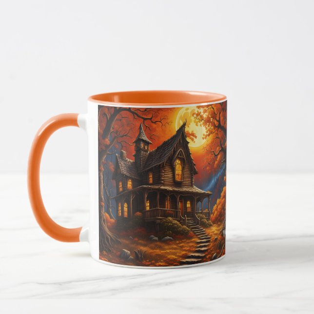Fantasy Cute Vivid Old Cabin Autumn Mug (Left)