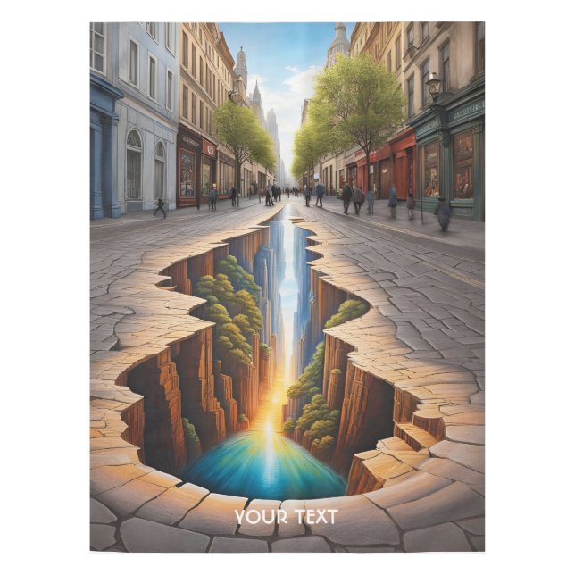 Fantasy Cute Vivid Optical Illusion City Tablecloth (Front)