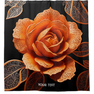 Fantasy Cute Vivid Orange Rose Filigree