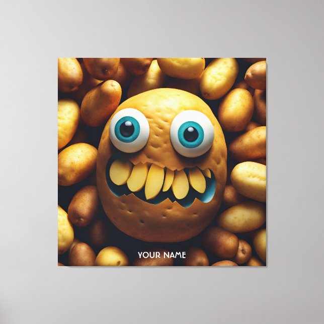 Fantasy Cute Vivid Potato Funny Creature Canvas Print (Front)