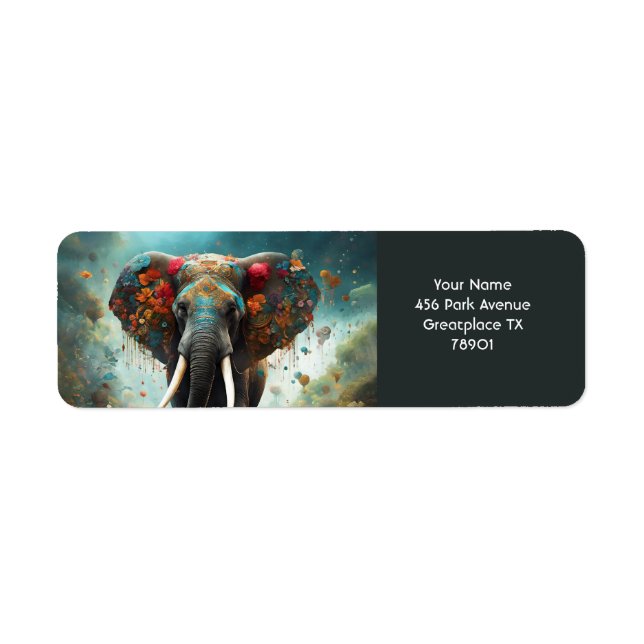 Fantasy Cute Vivid Romantic Elephant Portrait (Front)