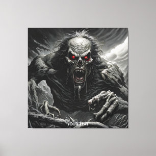 Fantasy Cute Vivid Scary Horror Creature Canvas Print