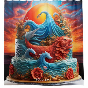 Fantasy Cute Vivid Sea Sunset Cake