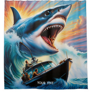Fantasy Cute Vivid Shark Attacking Boat