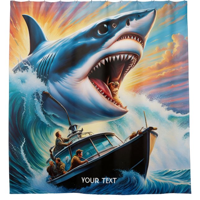 Fantasy Cute Vivid Shark Attacking Boat (Front)