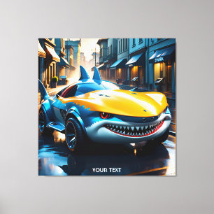 Fantasy Cute Vivid Shark Concept Car Canvas Print