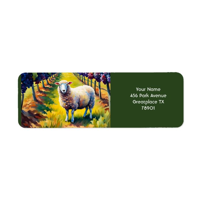 Fantasy Cute Vivid Sheep Vineyard Watercolor (Front)