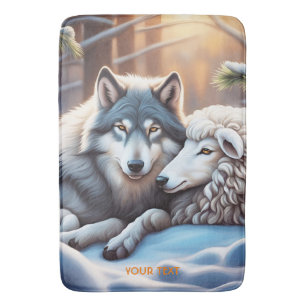 Fantasy Cute Vivid Sheep Wolf Winter Bath Mat