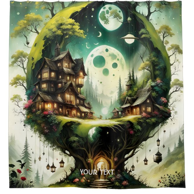 Fantasy Cute Vivid Tree House Moon (Front)