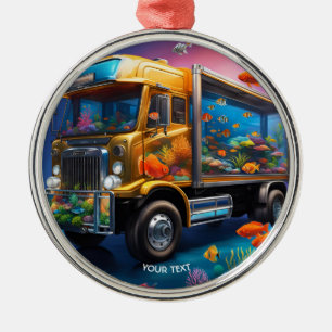 Fantasy Cute Vivid Truck Aquarium Fish Metal Ornament