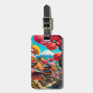 Fantasy Cute Vivid Vibrant Japanese Landscape Luggage Tag