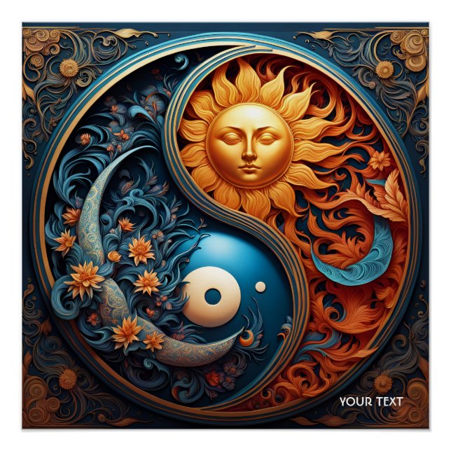 Fantasy Cute Vivid Yin-Yang Day Night Poster (Front)