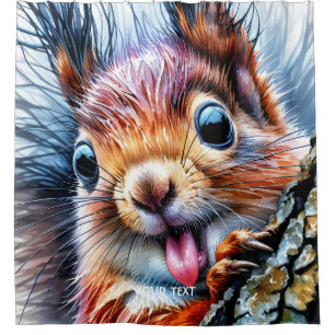 Fantasy Cute Watercolor Squirrel Tongue