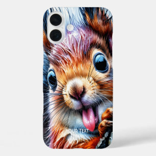 Fantasy Cute Watercolor Squirrel Tongue iPhone 16 Plus Case