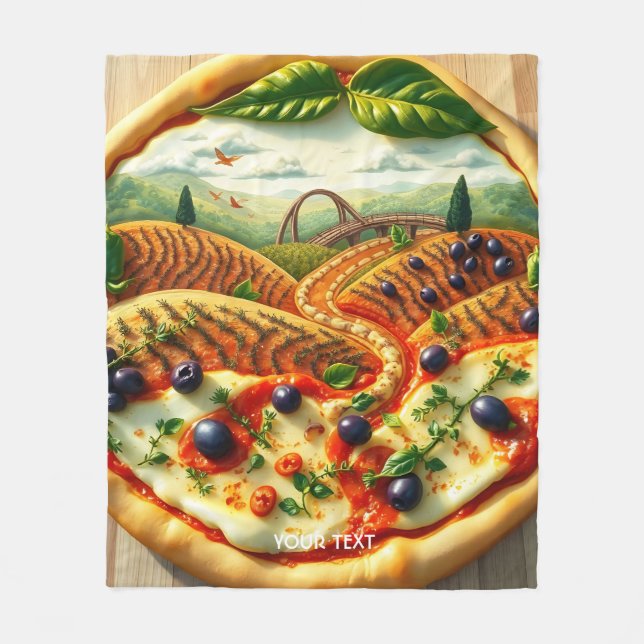 Fantasy Cute Whimsical Italian Landscape Fleece Blanket (Front)