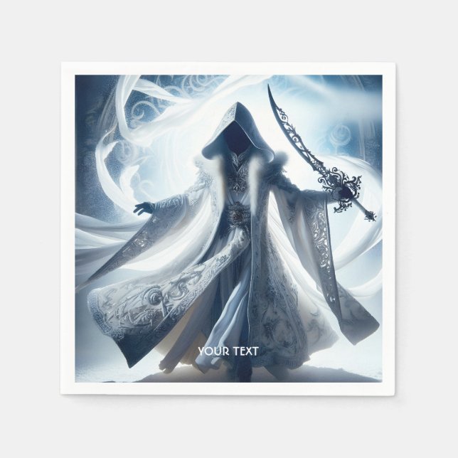 Fantasy Cute White Light Figure Napkin (Front)