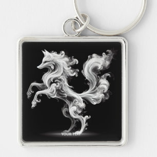 Fantasy Cute White Smoke Fox Keychain