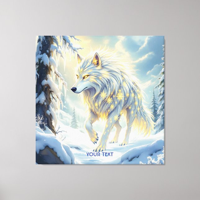 Fantasy Cute  White Wolf Winter Canvas Print (Front)