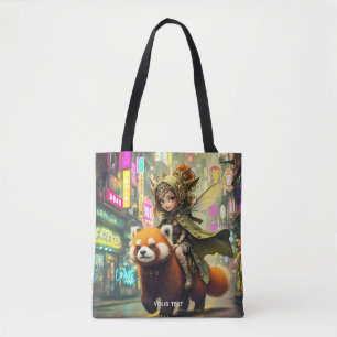 Fantasy Cute Wild Panda Ride Tote Bag