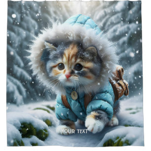 Fantasy Cute Winter Kitten Snow