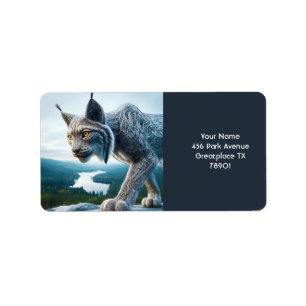 Fantasy Cute Wired Lynx Forest Label