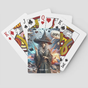 Fantasy Cute Witch Funny Mistake Playing Cards