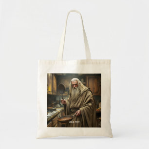 Fantasy Cute Wizard Frying Pan Tote Bag
