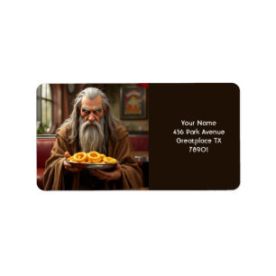 Fantasy Cute Wizard Onion Rings Label