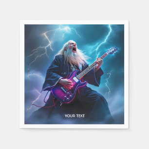 Fantasy Cute Wizard Playing Guitar Napkin